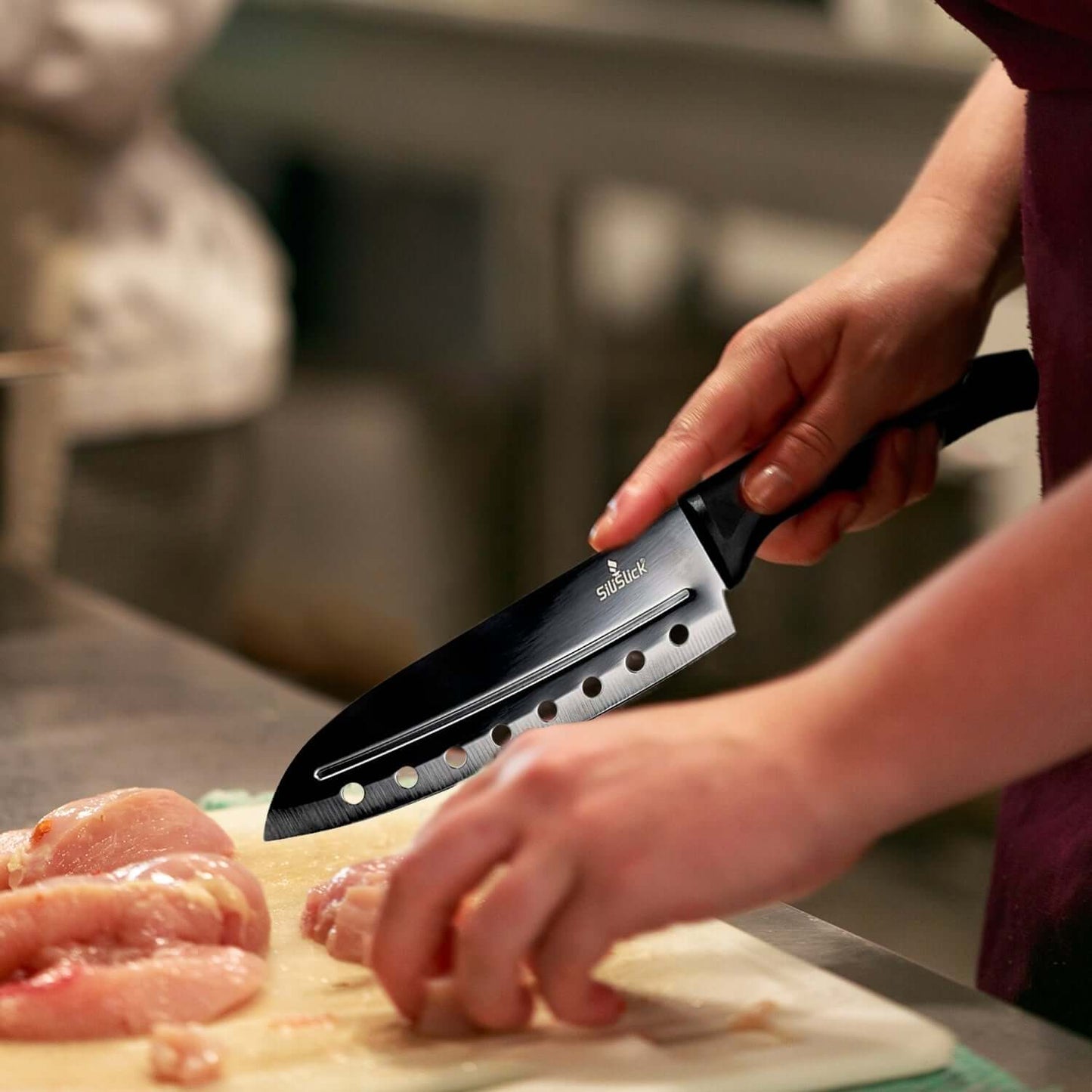 Kitchen Knife Set Kit | Red Magnetic Rack & Portable Sharpener