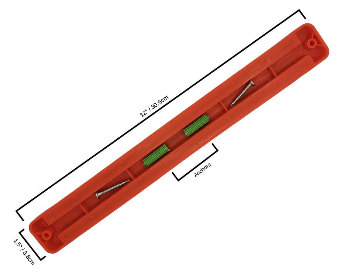 Kitchen Knife Set Kit Titanium Coated, Red Magnetic Rack & Sharpener