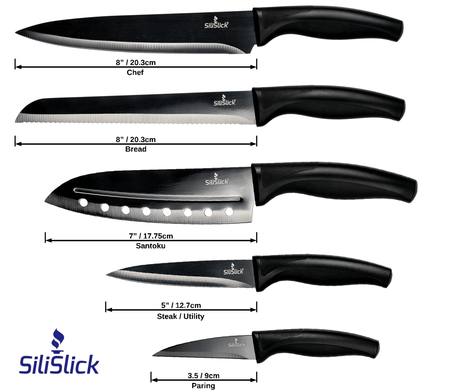 Kitchen Knife Set Kit | Red Magnetic Rack & Portable Sharpener