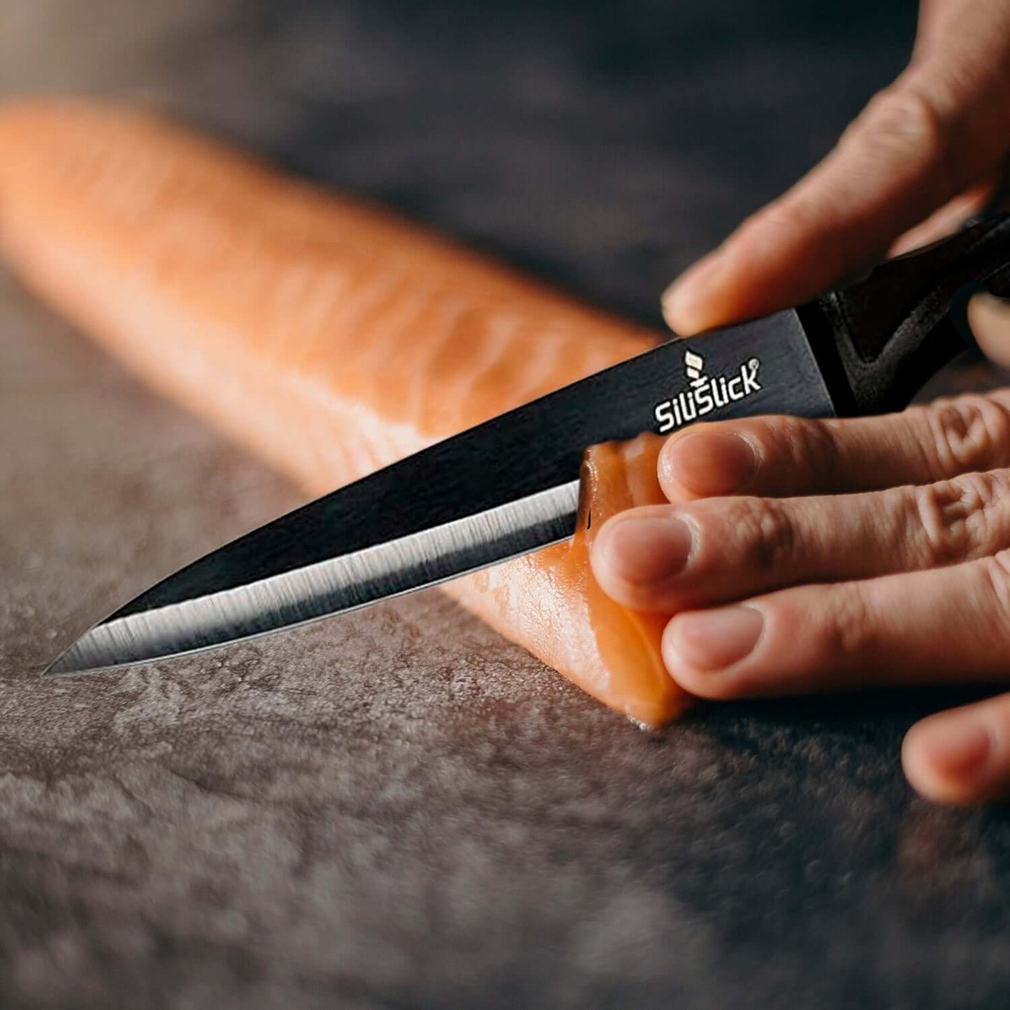Steak Knife Set 6 Titanium Coated Black Handle, Black Blade